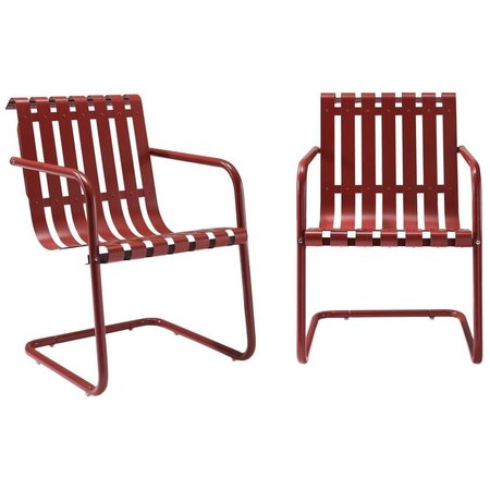 VERANDA Gracie Retro Metal Outdoor Spring Chair - Coral Red VE383083